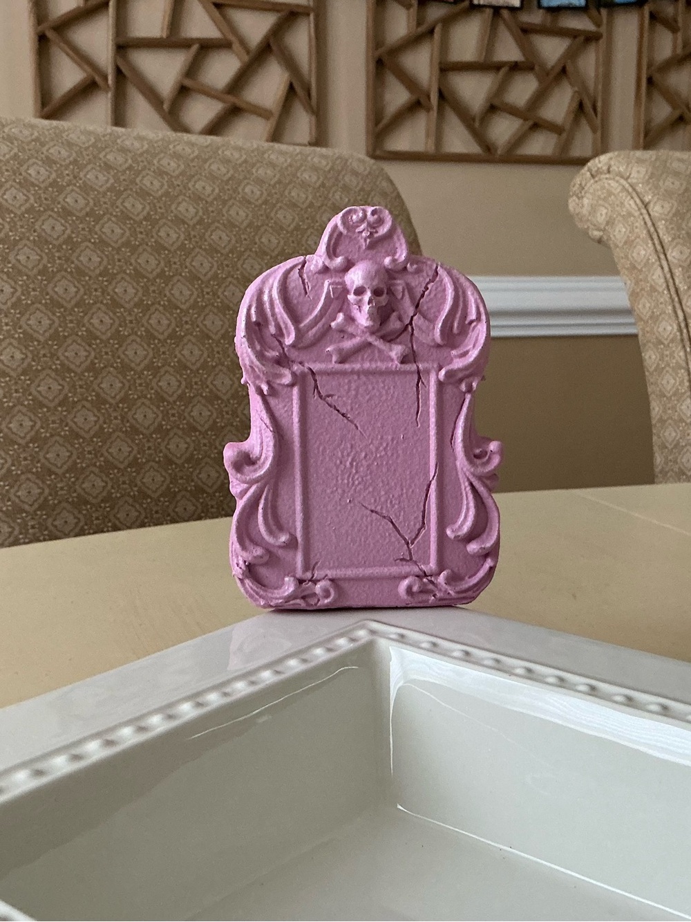 XL Pink Halloween Tombstone Platter Decoration 🎃